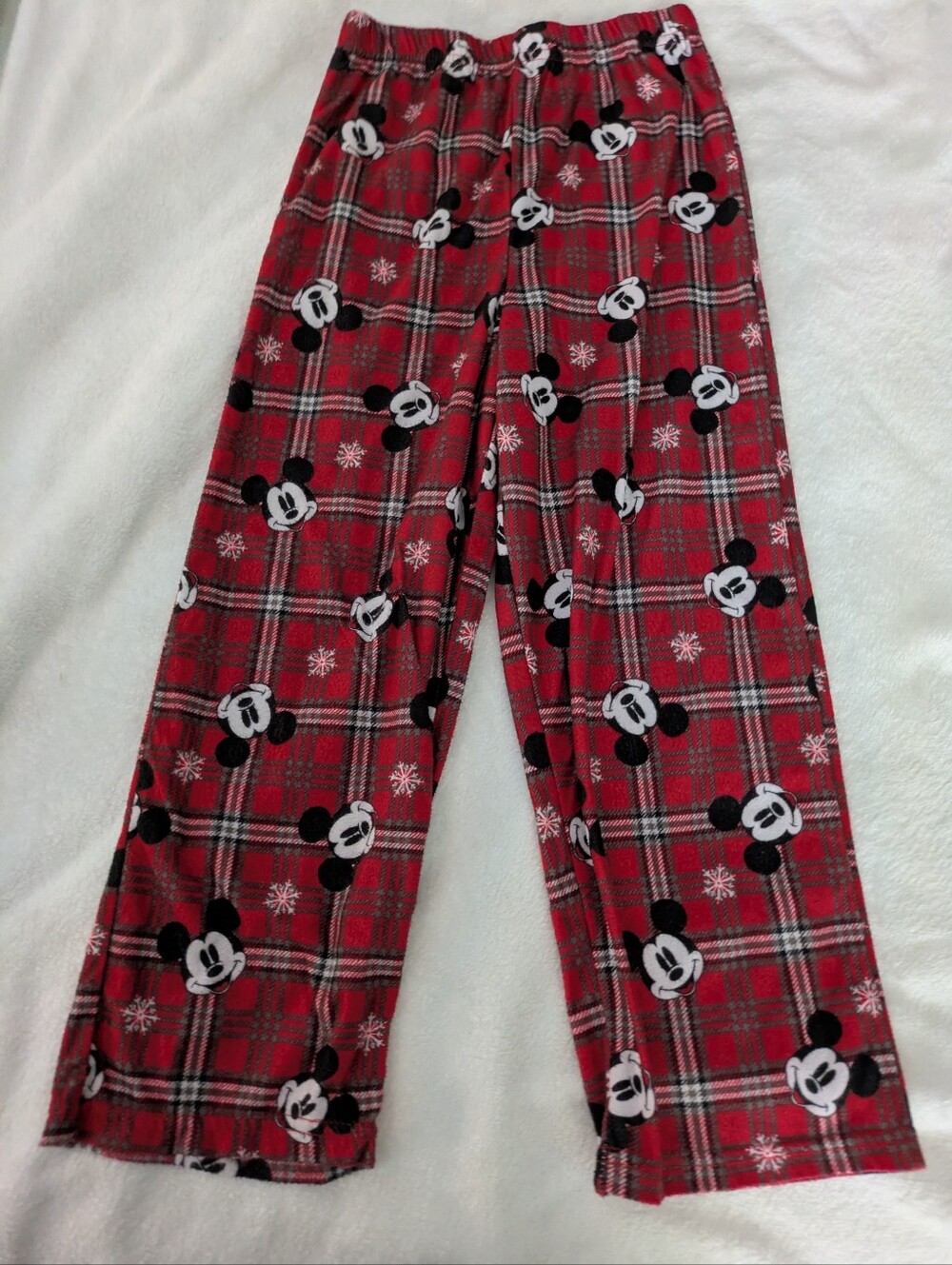 GUC Mickey Mouse Christmas winter snow plaid flannel shirt and pants pajama set - Picture 4 of 7